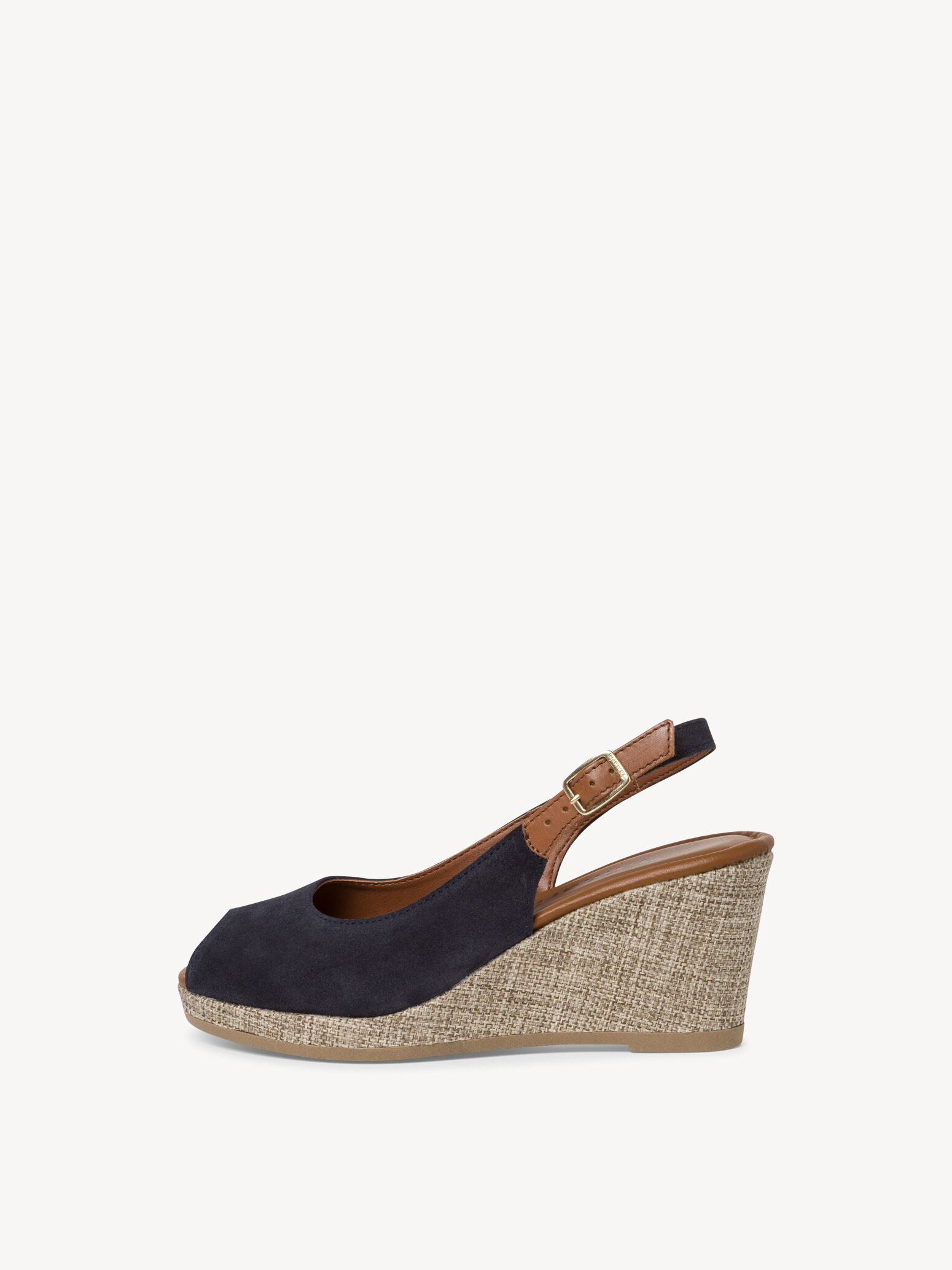 Sandale à talon en cuir - bleu