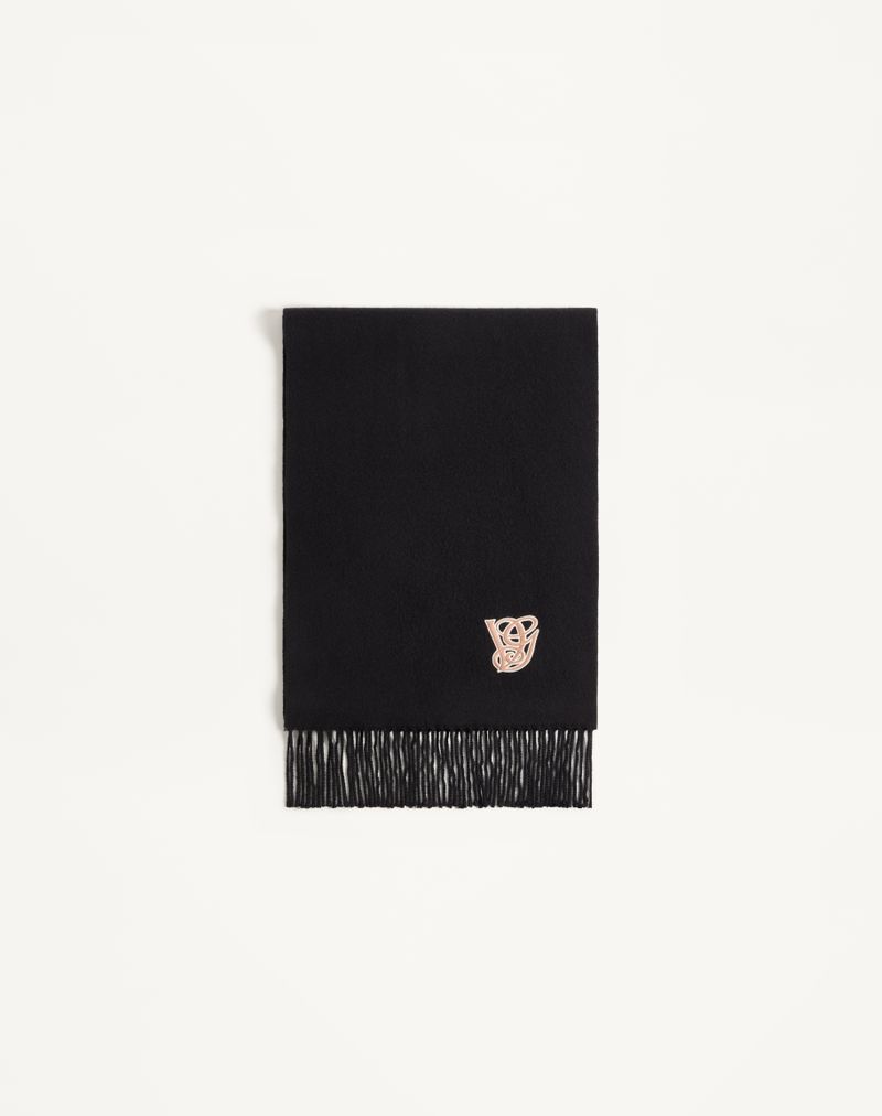 Cachecol Valentino Garavani em lã e cashmere com bordados