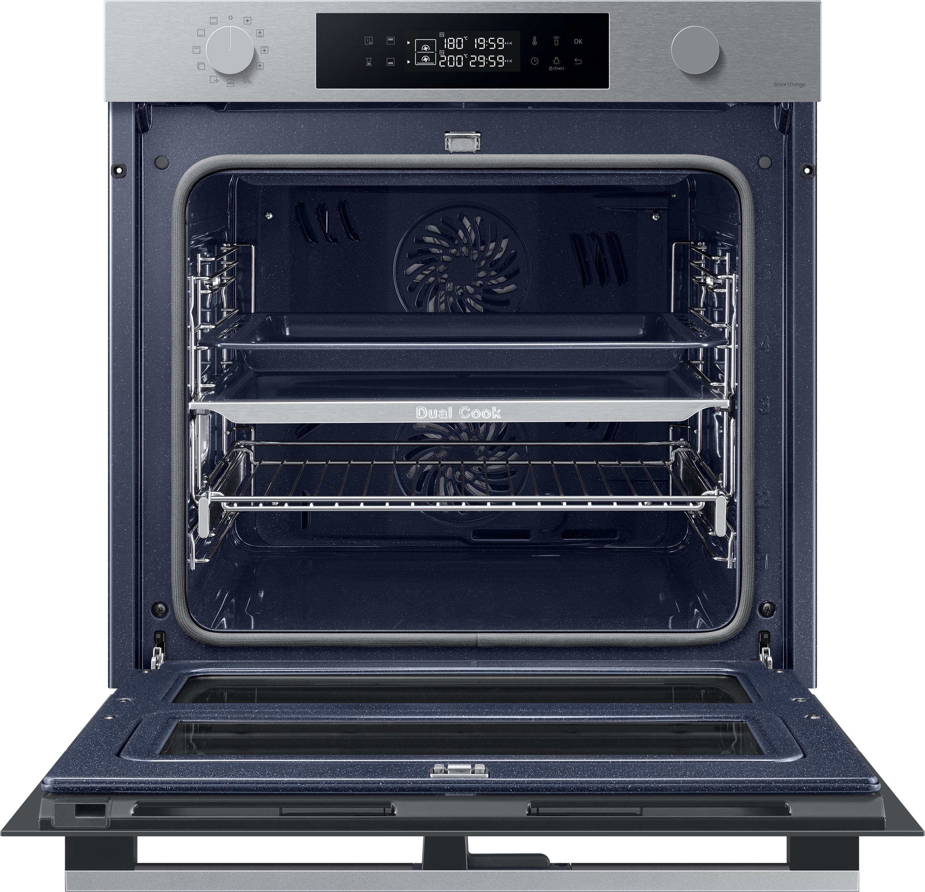Samsung Pyrolyse Backofen NV7B4530ZAS, Pyrolyse-Selbstreinigung, Dual Cook Flex – Ein Ofen. Zwei Garräume. Maximale Flexibilität.