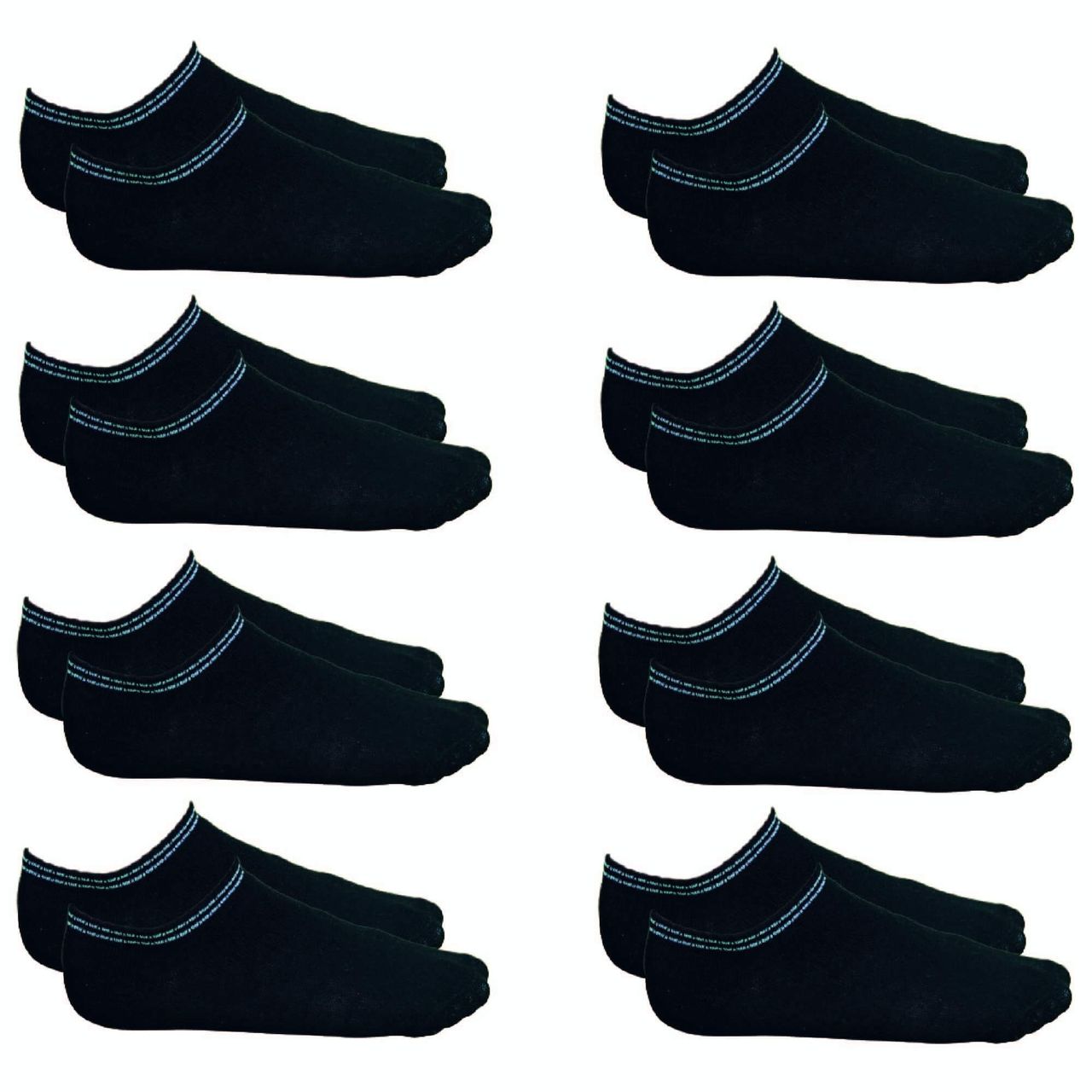 trends4cents Zecond Zkin 8 Paar Sneaker Socken Gr. 32 - 38 schwarz Sommersocken Füßlinge aus Baumwolle
