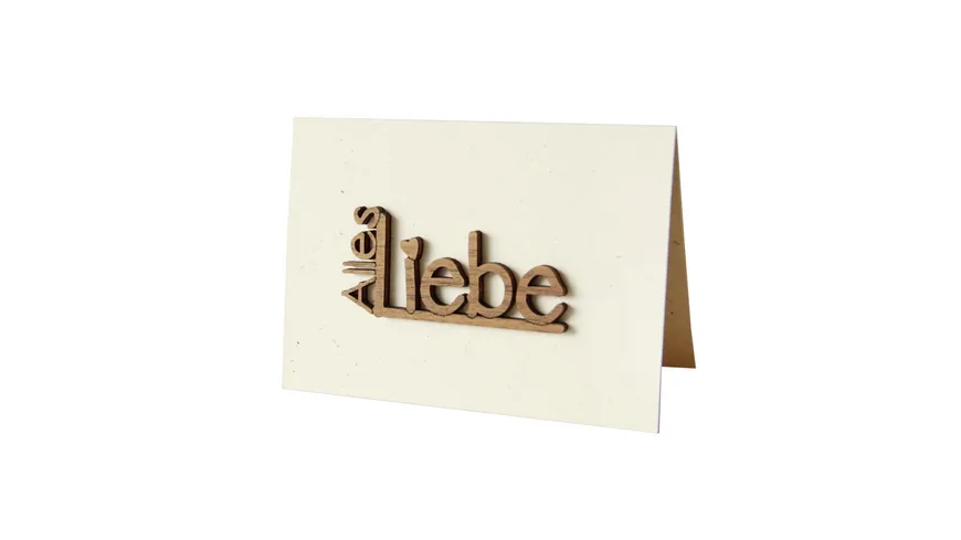 Original Holzgrußkarte - Holzschriftzug, Alles Liebe