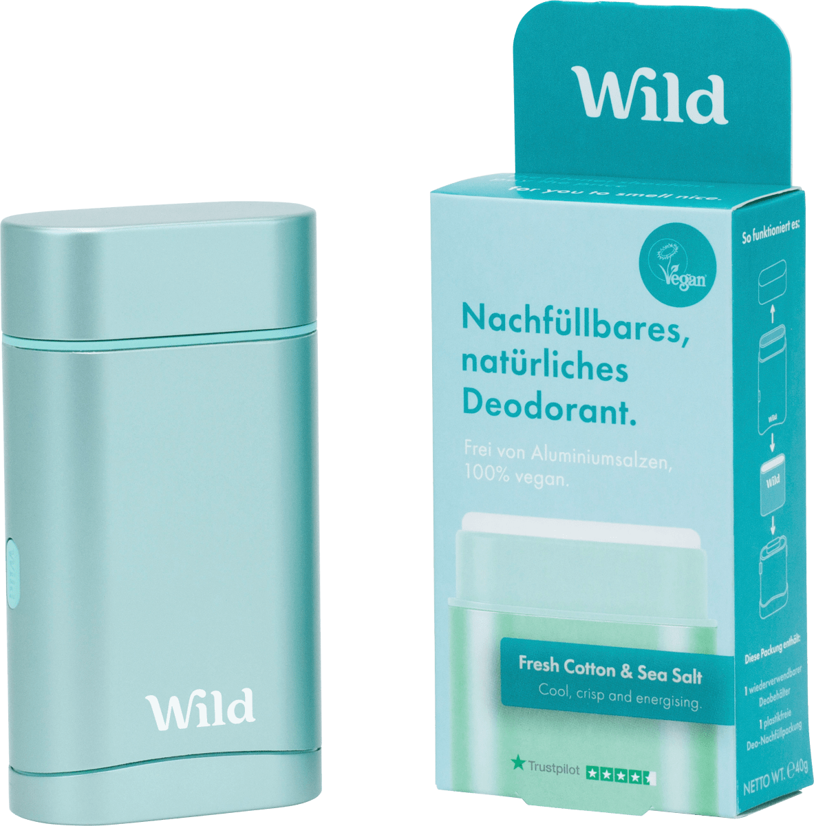 Deostick Fresh Cotton & Sea Salt + Nachfüllpack, 40 g