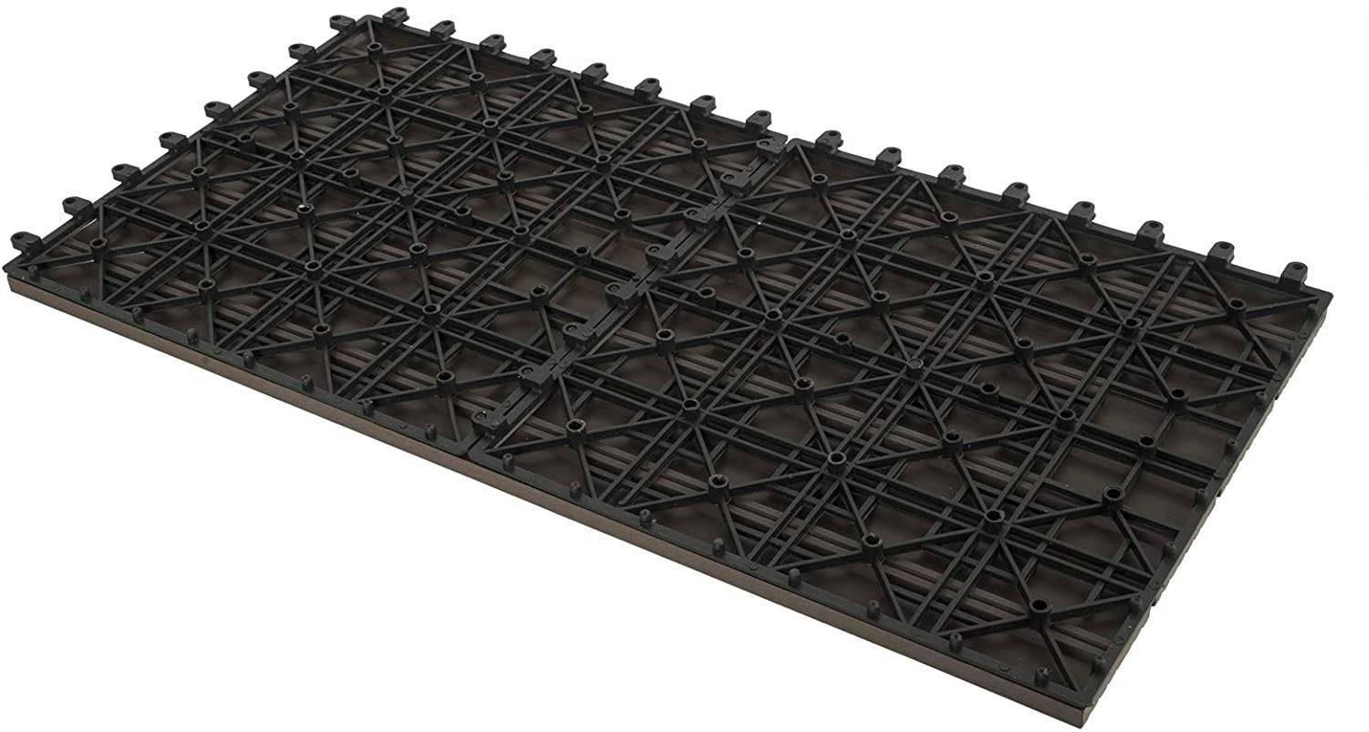 Woltu WPC-Fliesen, 12 St., Terrassendielen Holz-Optik 30x60cm mit klicksystem