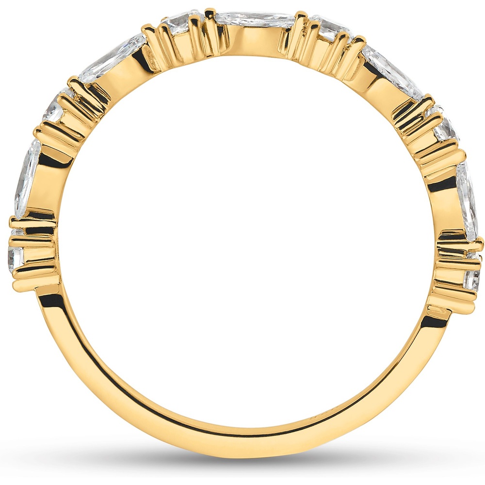 FAVS Bague pour femme 925 Argent or jaune Bague