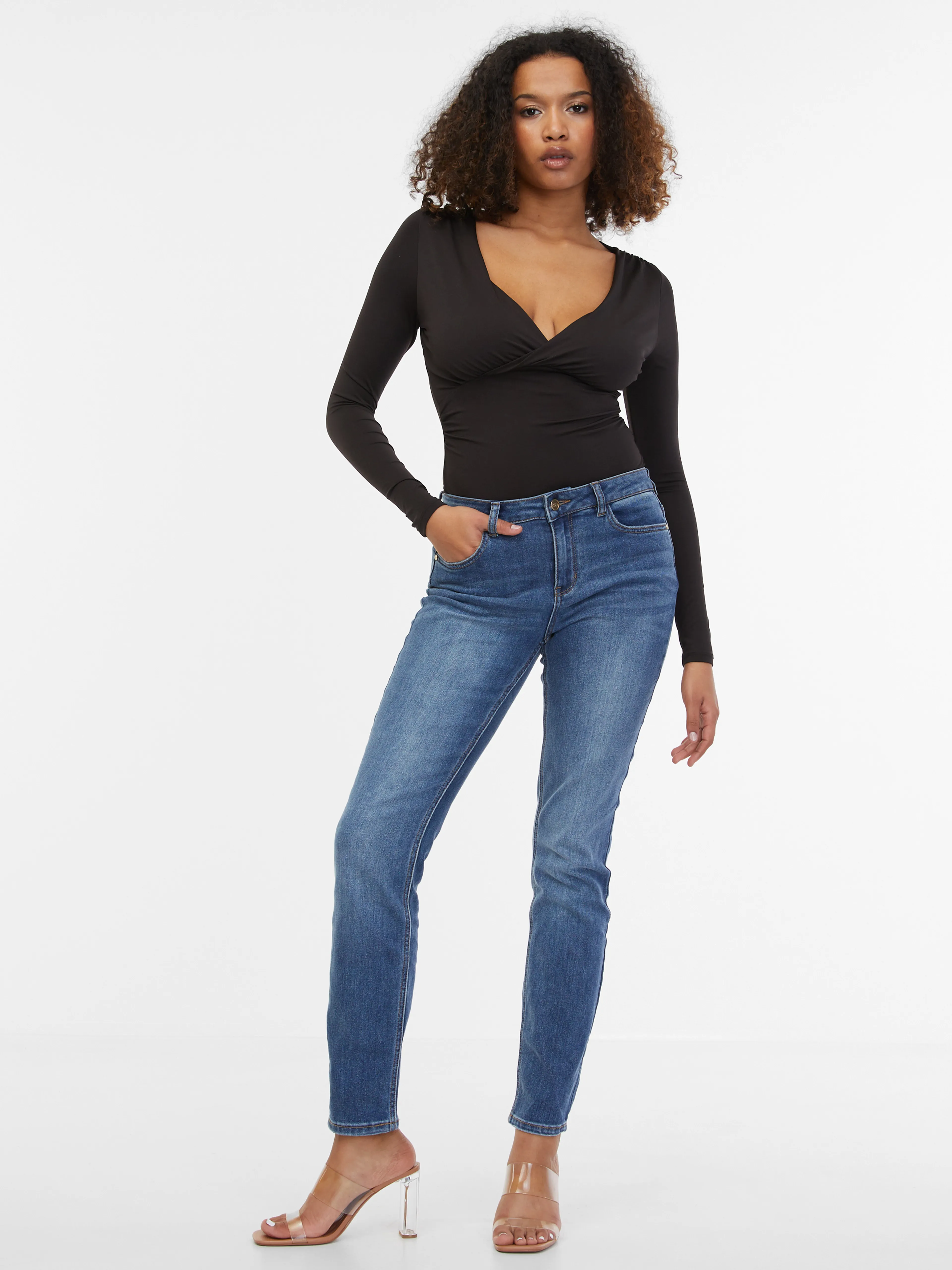 Blaue Damen-Slim-Fit-Jeans ORSAY