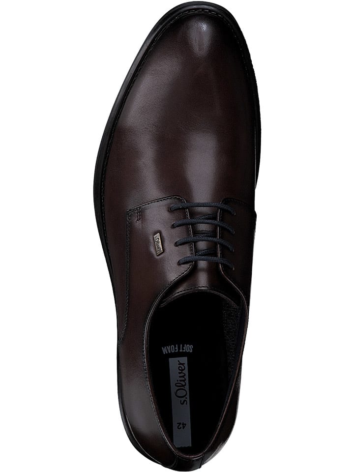 s.Oliver Leder-Schnürschuhe in Braun günstig kaufen