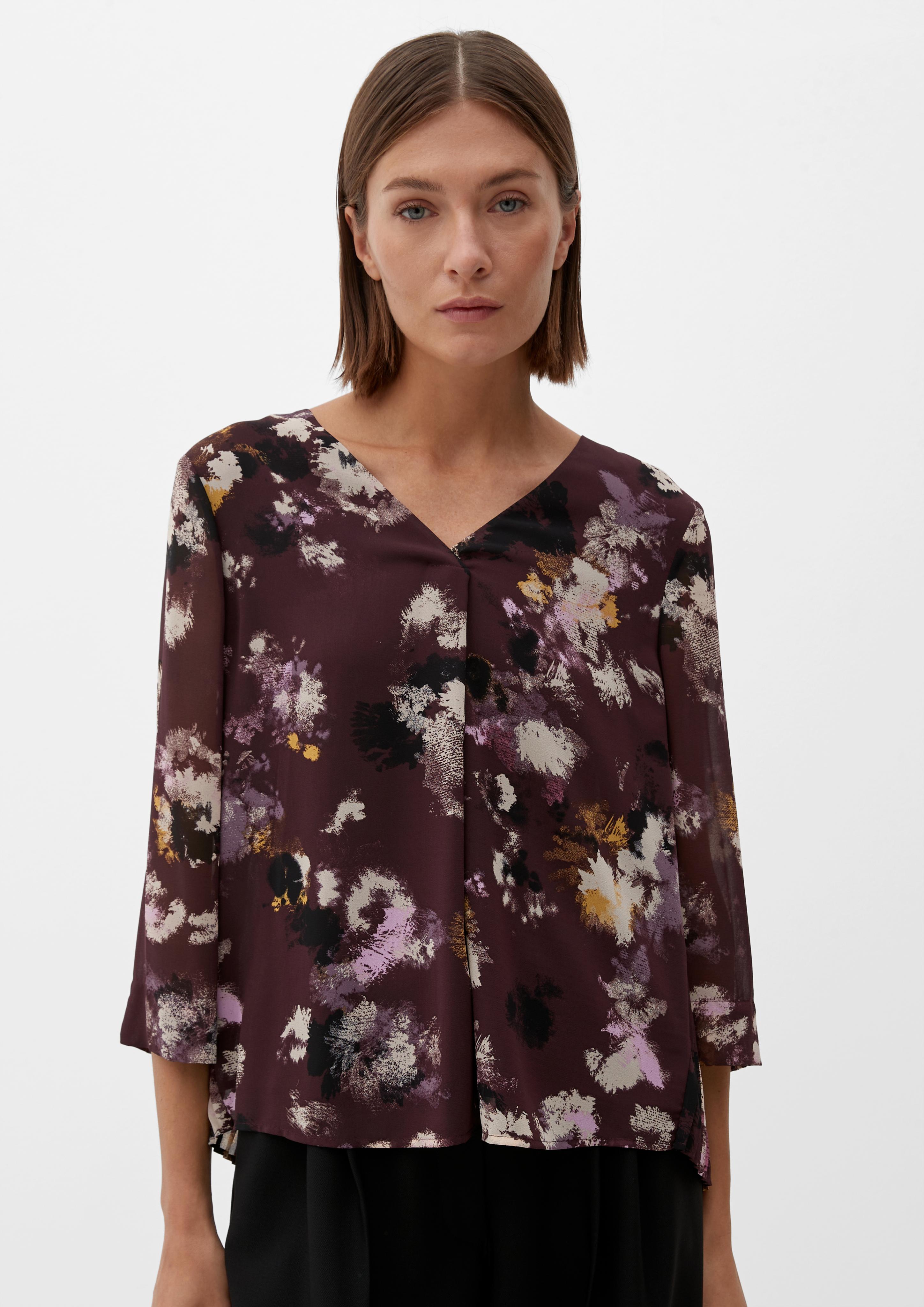 Chiffonbluse mit Plisséefalten  2122177-49A0