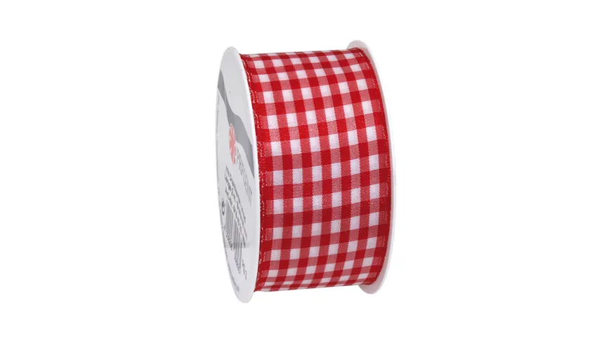 PRÄSENT Karoband rot/weiss 40mmx2m 2 m