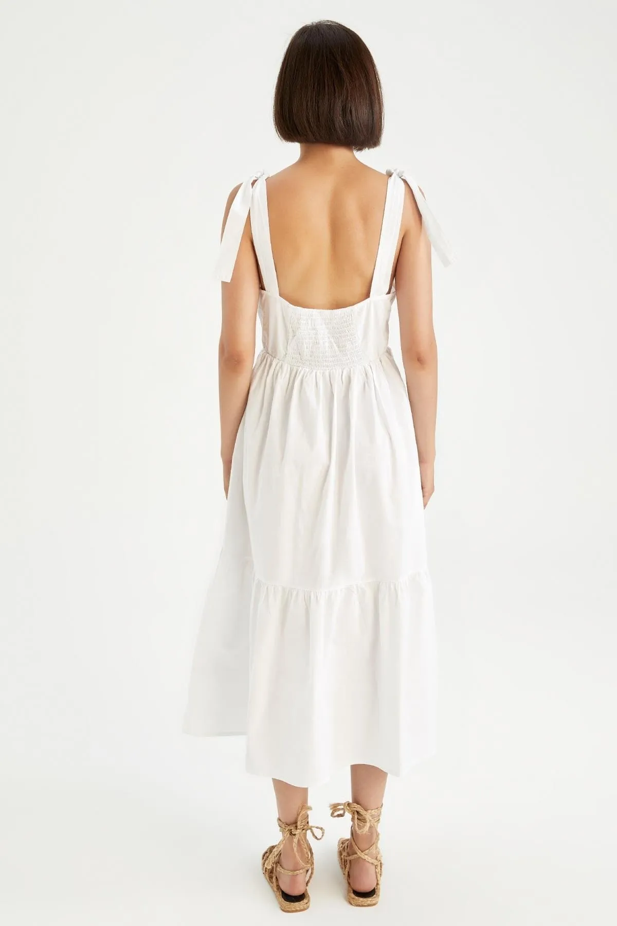 DeFacto  Popeline-Midikleid aus 100 % Baumwolle mit Trägern