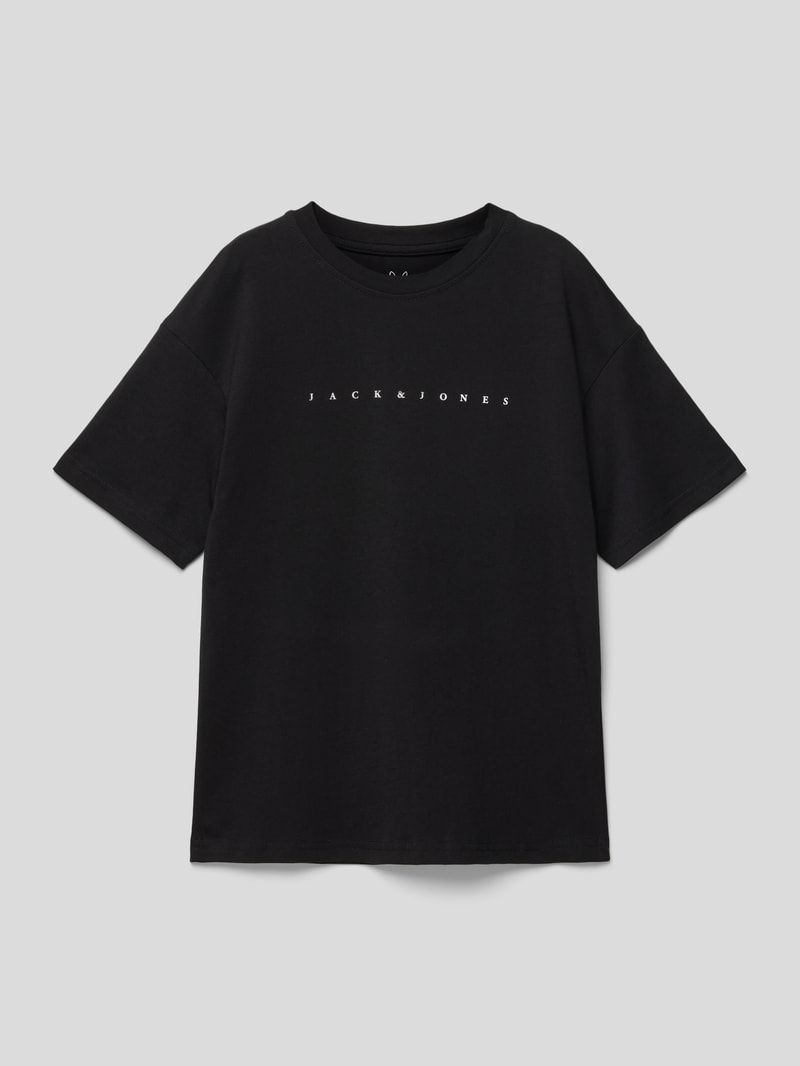 T-Shirt mit Label-Print Modell 'STAR' in schwarz