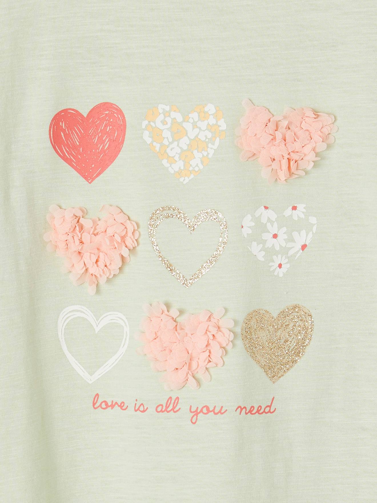 Vertbaudet Mädchen T-Shirt mit Rüschenmotiv - himmelblau