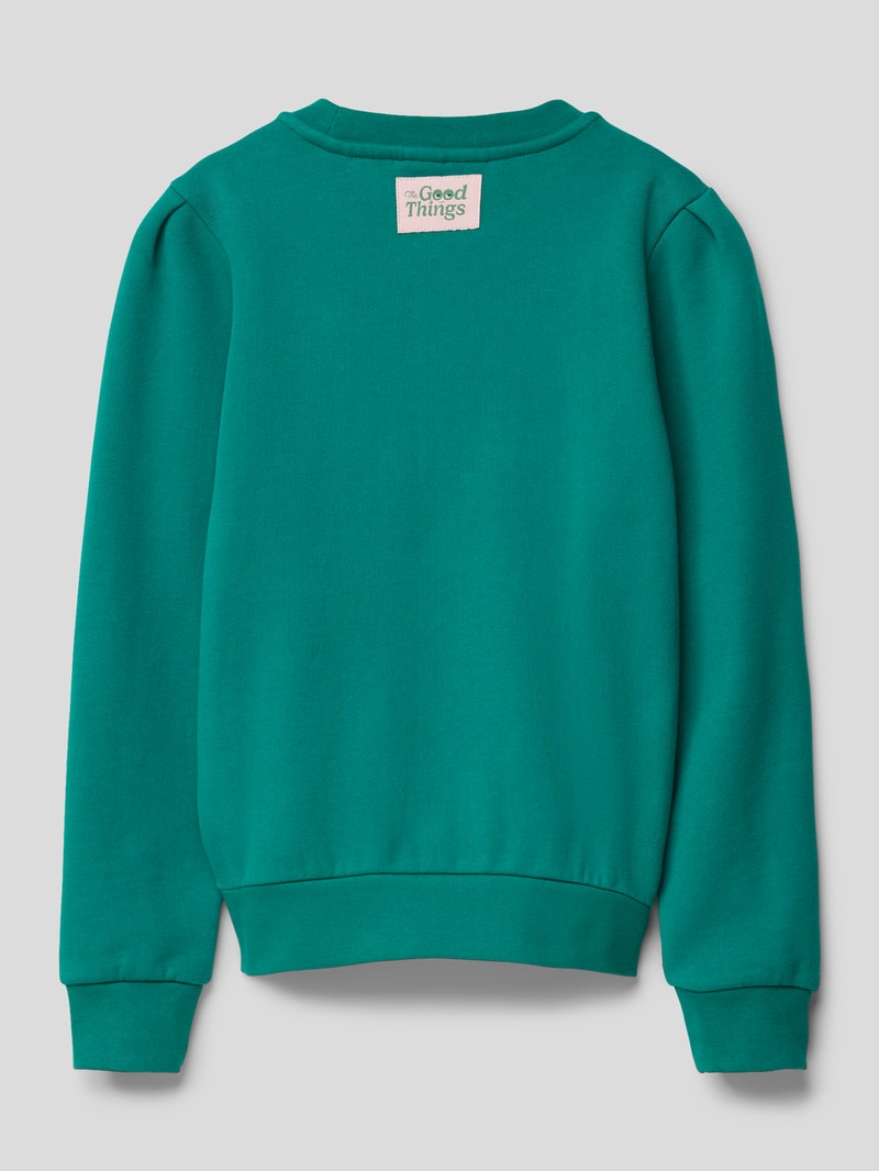 Sweatshirt mit Statement-Stitching Modell 'Pleated sleeve detail' in dunkelgrün
