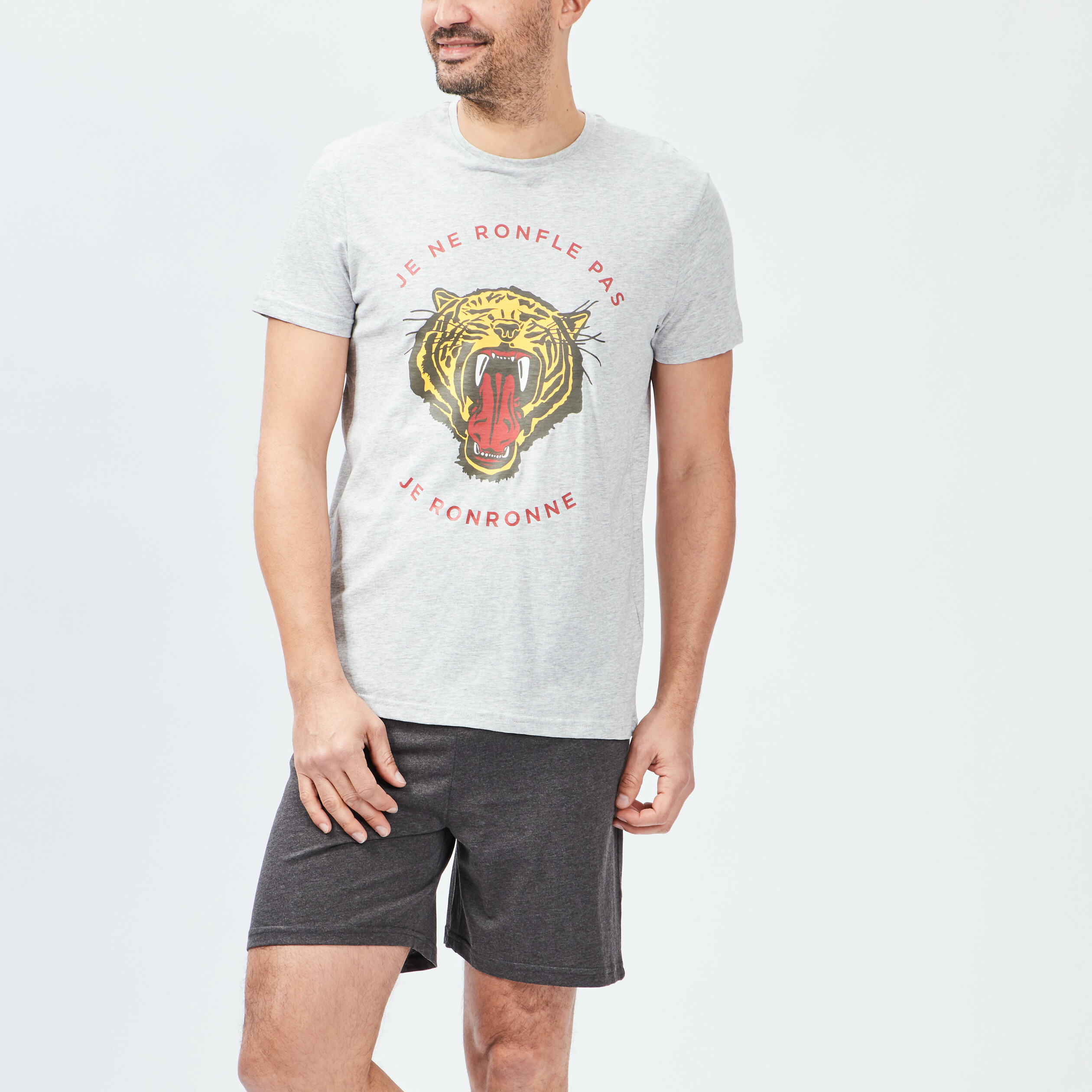 Ensemble pyjama 2 pièces gris homme | La Halle