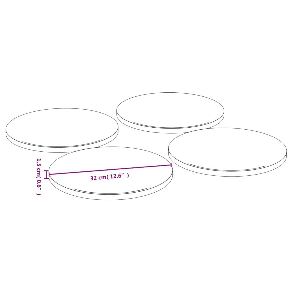 vidaXL Pizzablech Pizzateller 4 Stk. Ø32x1,5 cm Bambus, Bambus