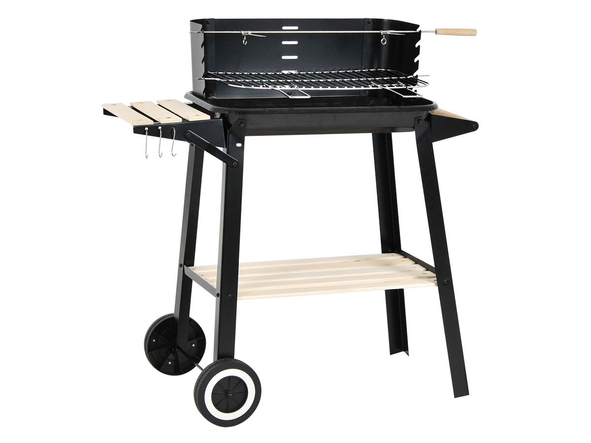 Rechteckiger Grill auf Rädern