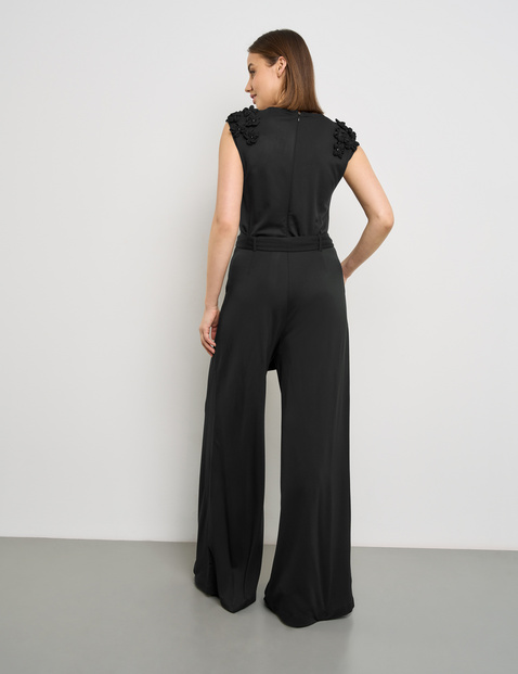 Eleganter Jumpsuit mit Chiffon-Blumen