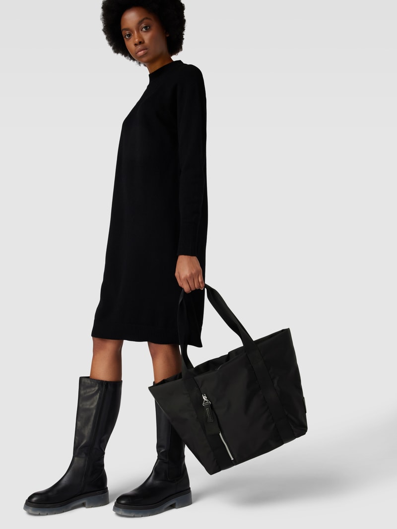 Shopper mit Label-Detail Modell 'ELIF' in schwarz