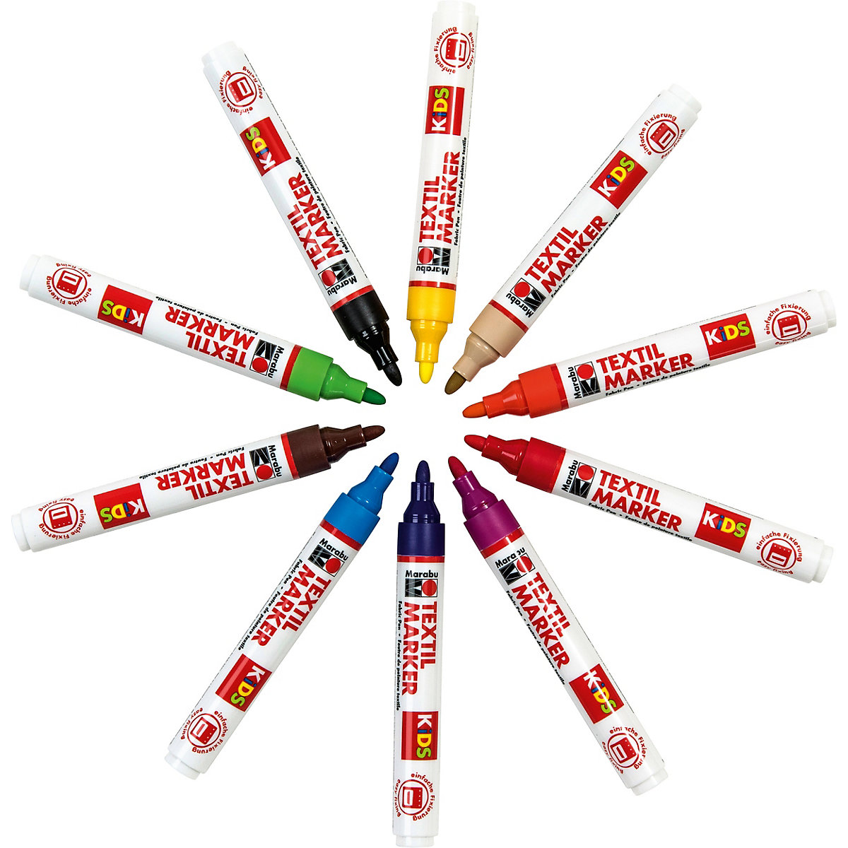 KIDS Textilmarker, 10er Set