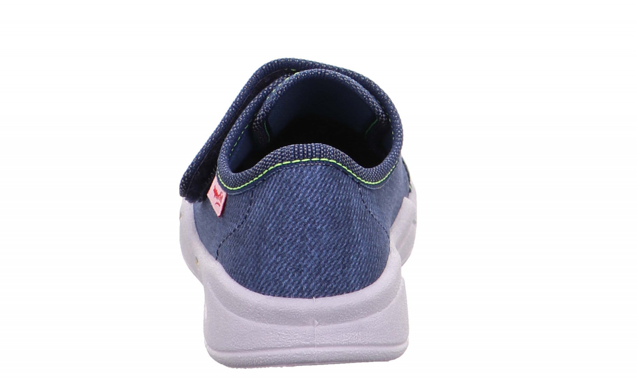 BENNY - BlauHausschuh mit Klettverschluss