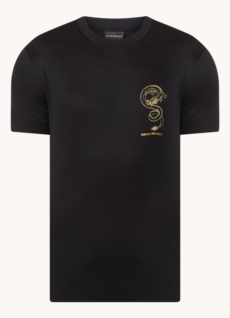 Tricou Emporio Armani din amestec de lyocell cu logo