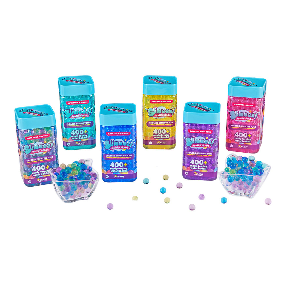 Slimy SLIMEEZ Water Beads - bunte, glitschig-weiche Wasserperlen zum Spielen und Zerdrücken