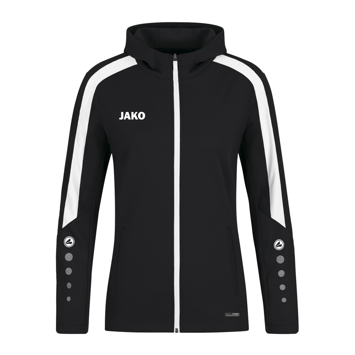 JAKO Power Kapuzenjacke Damen Schwarz Weiss F800