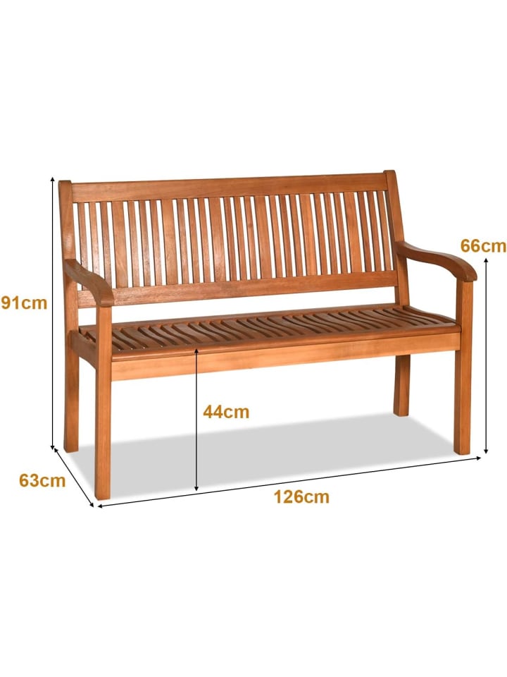 COSTWAY Gartenbank in Braun günstig kaufen 63 cm