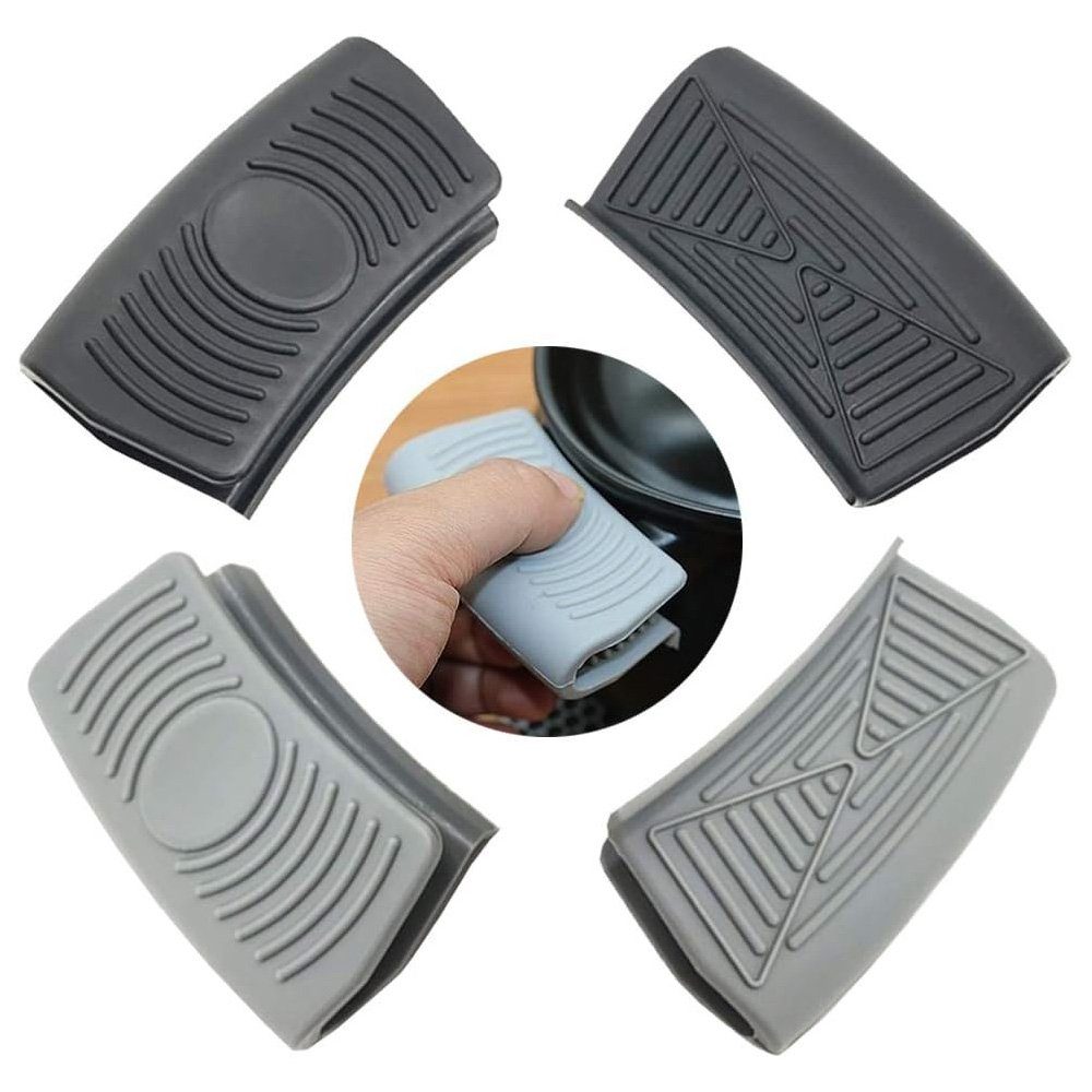 Tian Dee Topfhandschuhe 2 Paar Silikon Topflappen Griffhalter Handclip Haltbarer Topfgriff