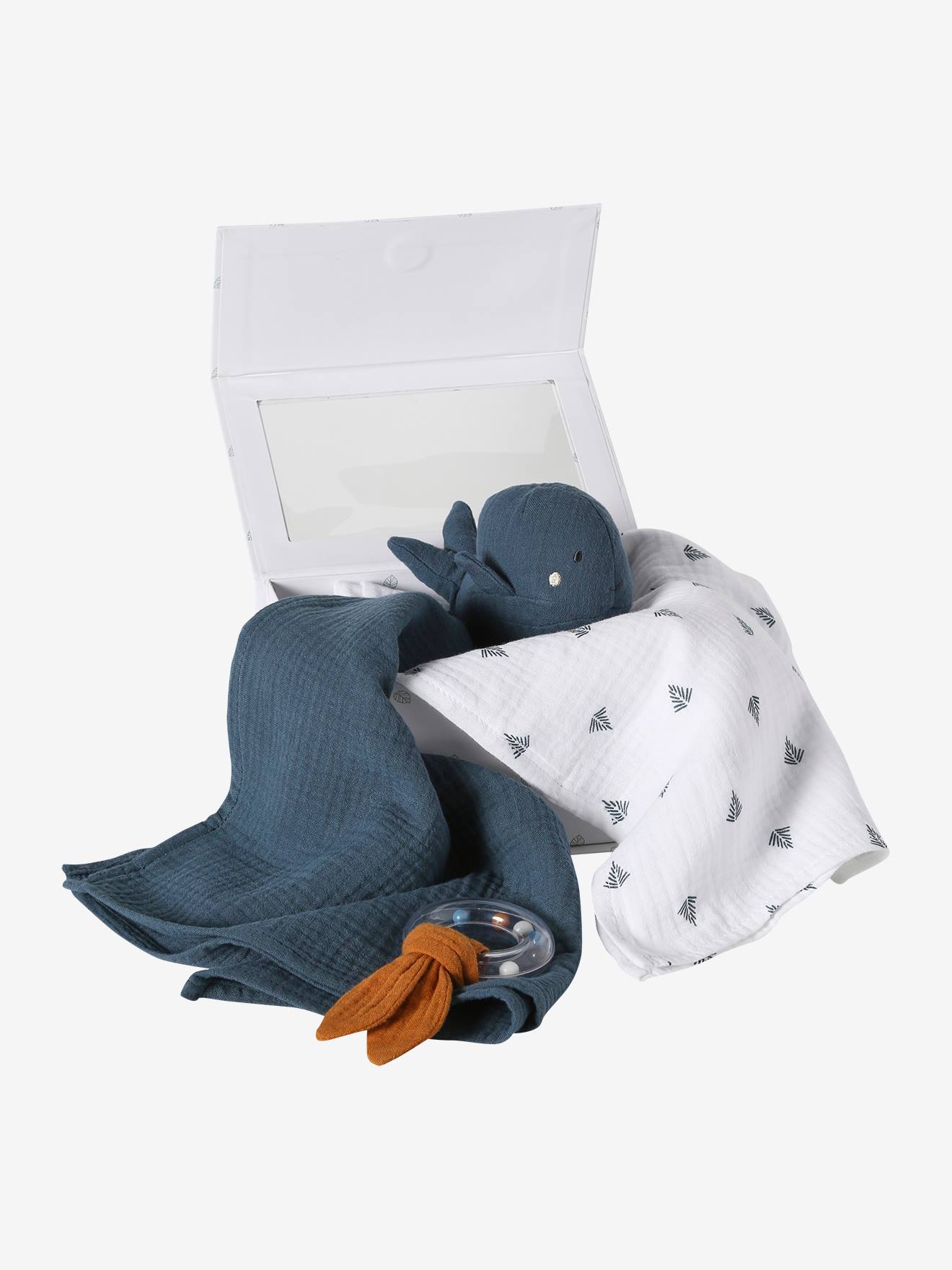 Vertbaudet Baby Geschenk-Set: Wickeltuch, Schmusetuch & Greifling mit Geschenkverpackung - rosa/koala