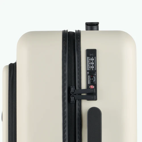 JFK 4-wheel hard-shell suitcase, AMS beige pouch