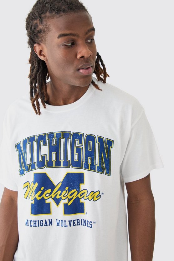 Oversize T-Shirt mit lizenziertem Michigan-Print