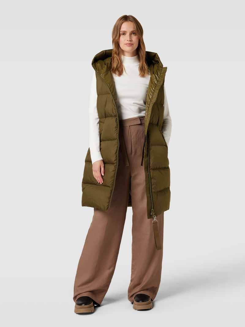 Steppweste mit Stehkragen in khaki