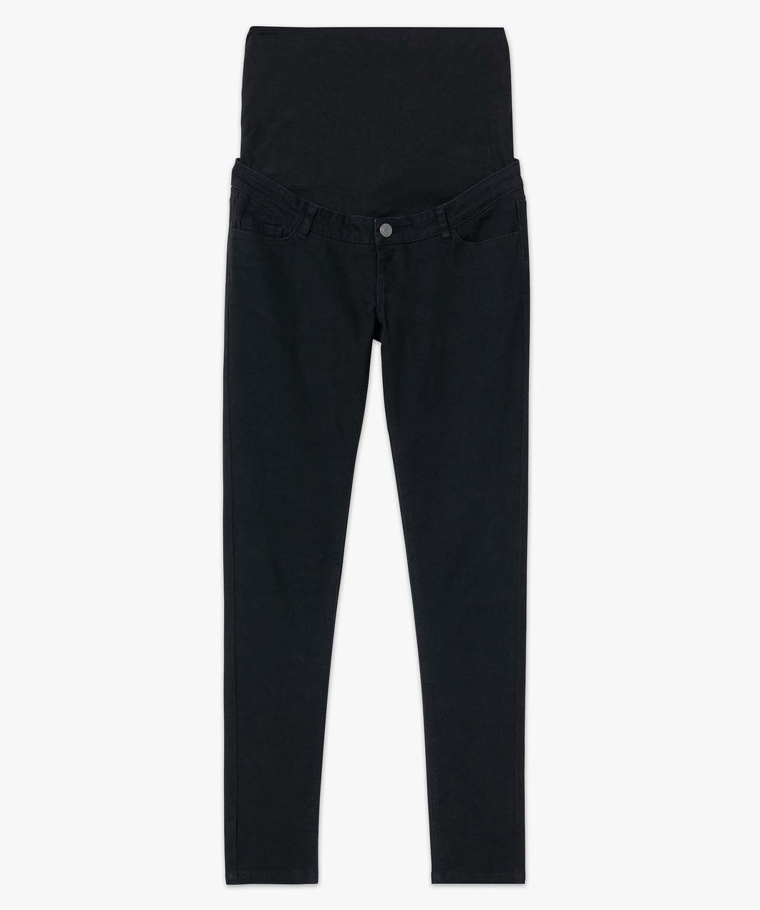 Jean de grossesse coupe Slim avec bandeau haut noir | GEMO