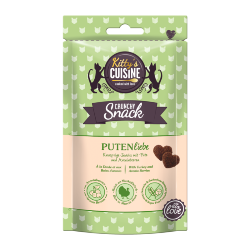 Kitty's Cuisine Snacks Kitty's Cuisine Crunchy Snack with Love 50g Putenliebe, mit Pute und Aroniabeeren