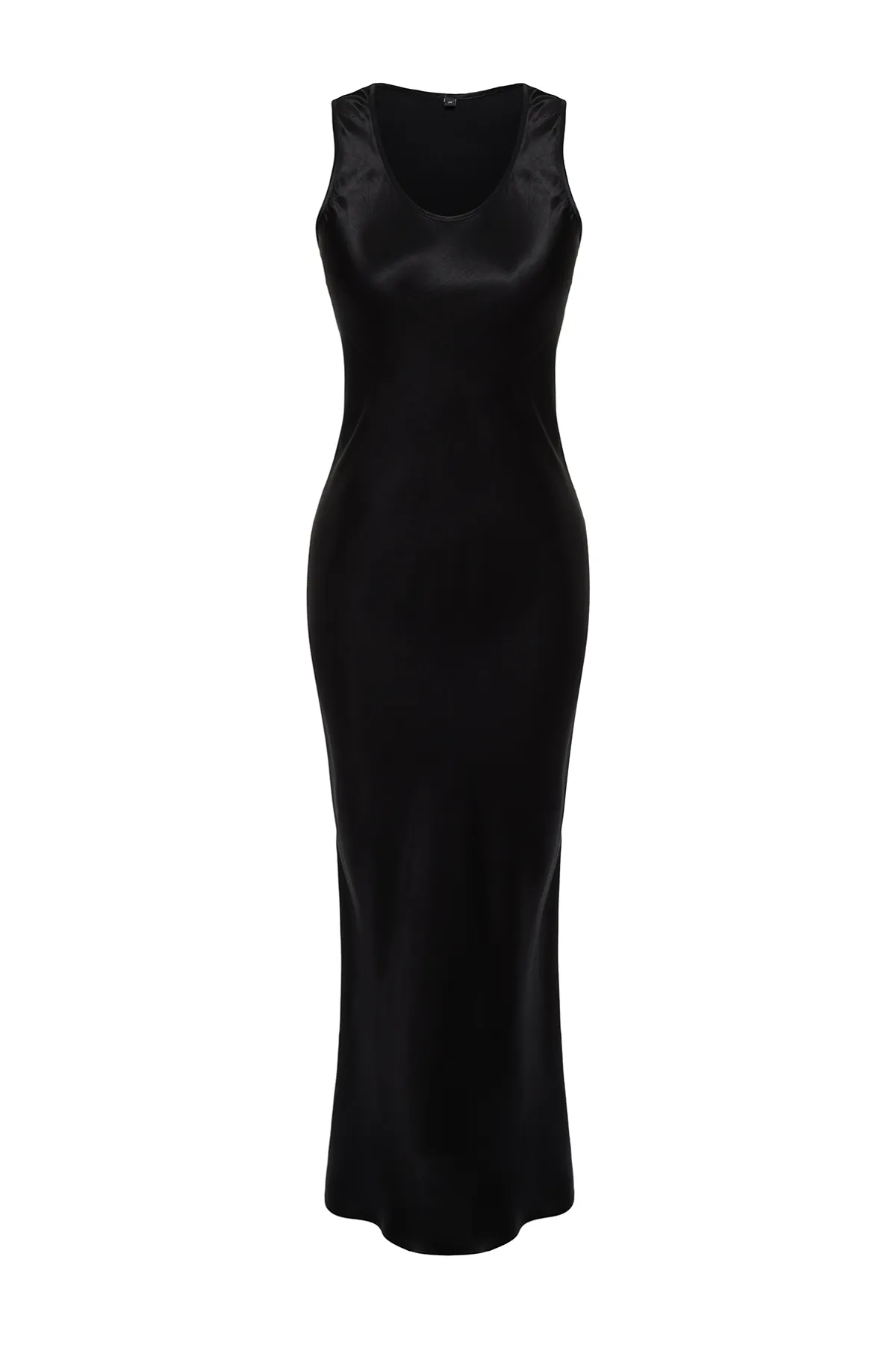 Trendyol Collection  Schwarzes, figurbetontes Midikleid aus gewebtem Satin TWOSS24EL00160