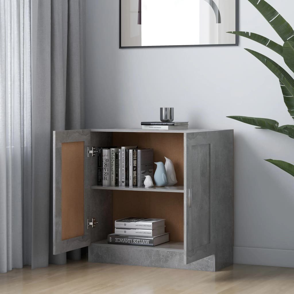 vidaXL Bücherregal Bücherschrank Betongrau 82,5x30,5x80 cm Holzwerkstoff, 1-tlg.