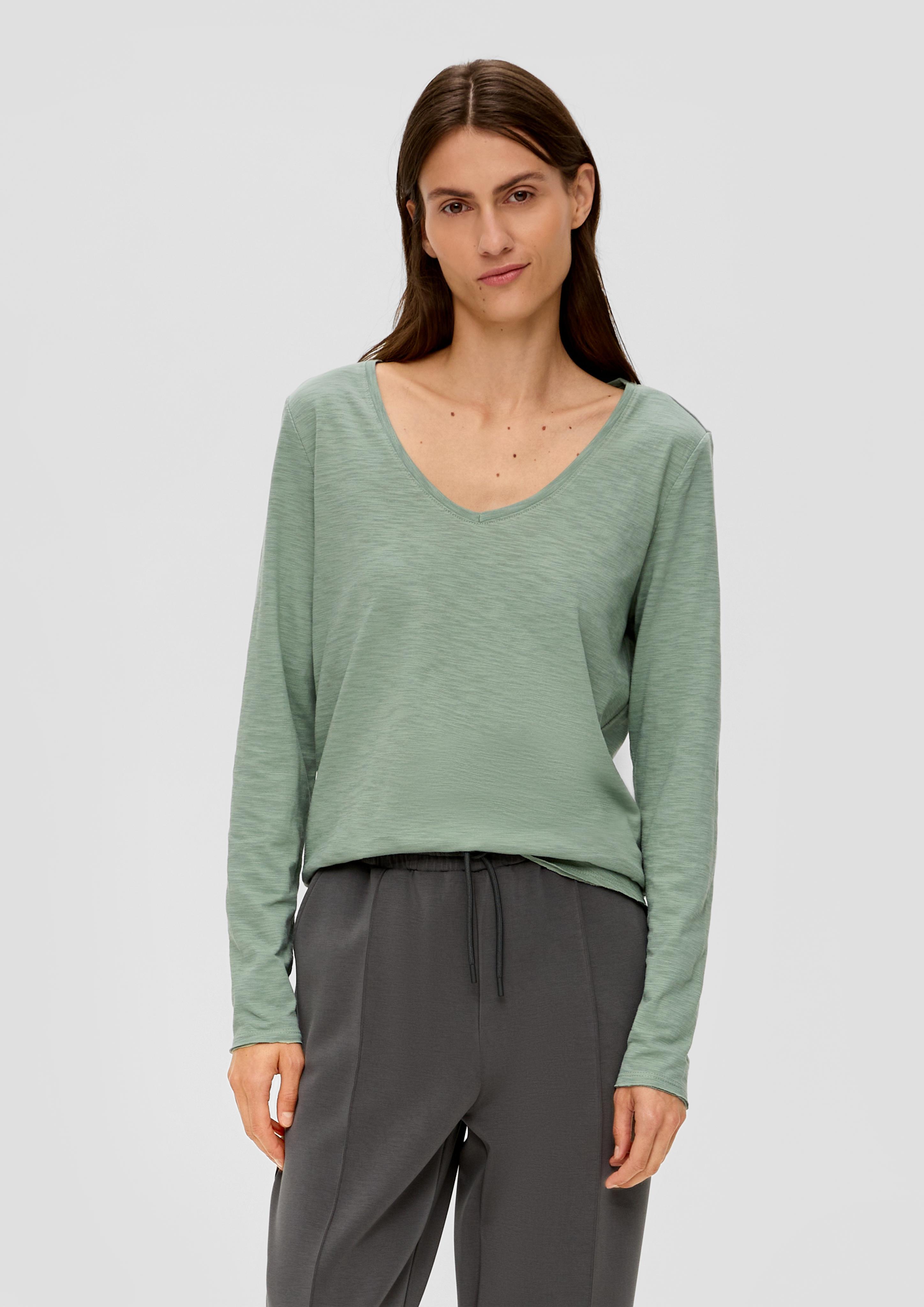 Gestreiftes Longsleeve mit Rollsaum  2135958-7210
