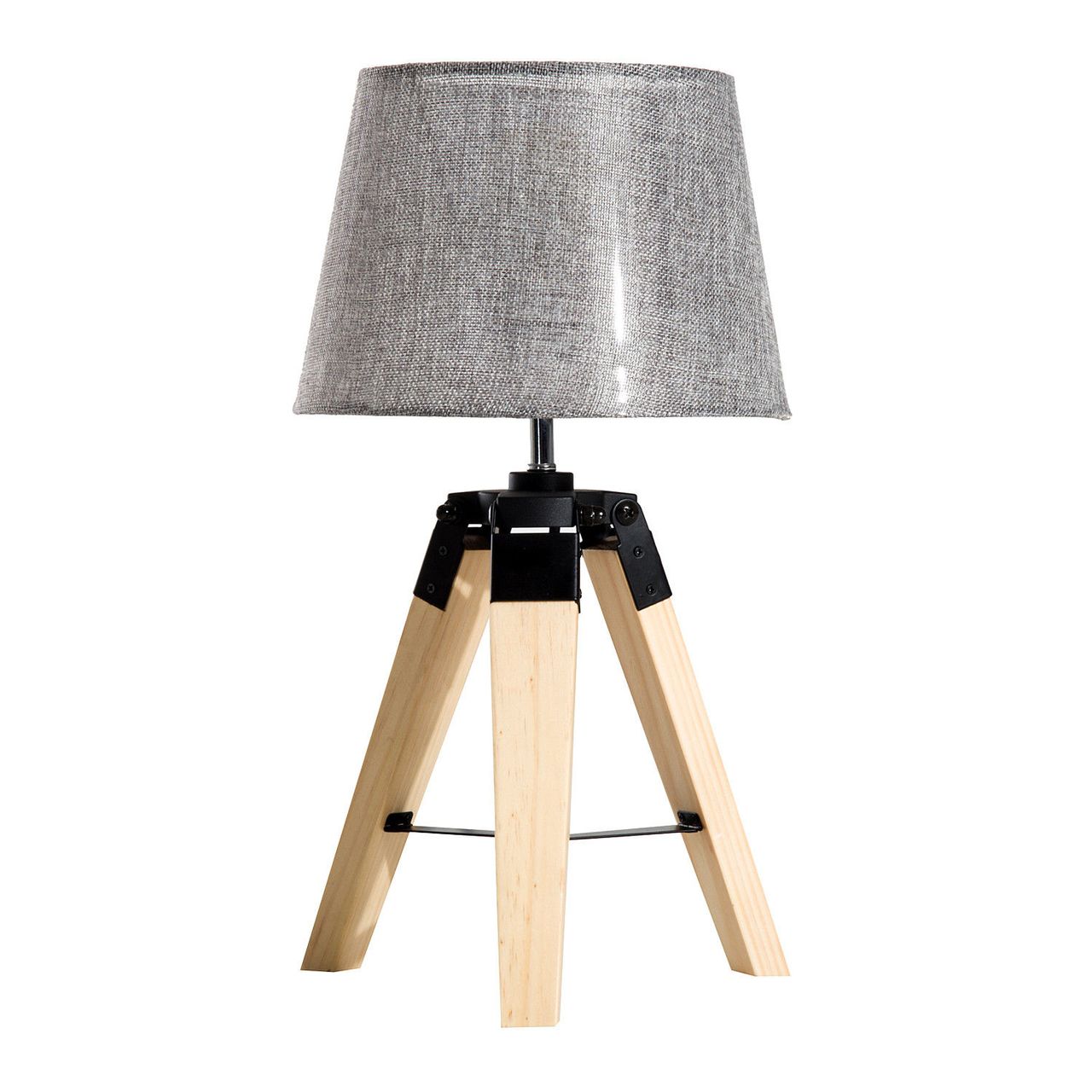 HOMCOM Tischleuchte Tischlampe Nachttischlampe E27 Leinenoptik, Kiefer Polyester, 24x24x45cm