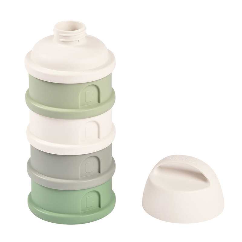Boîte doseuse de lait empilable vert sauge et coton Beaba