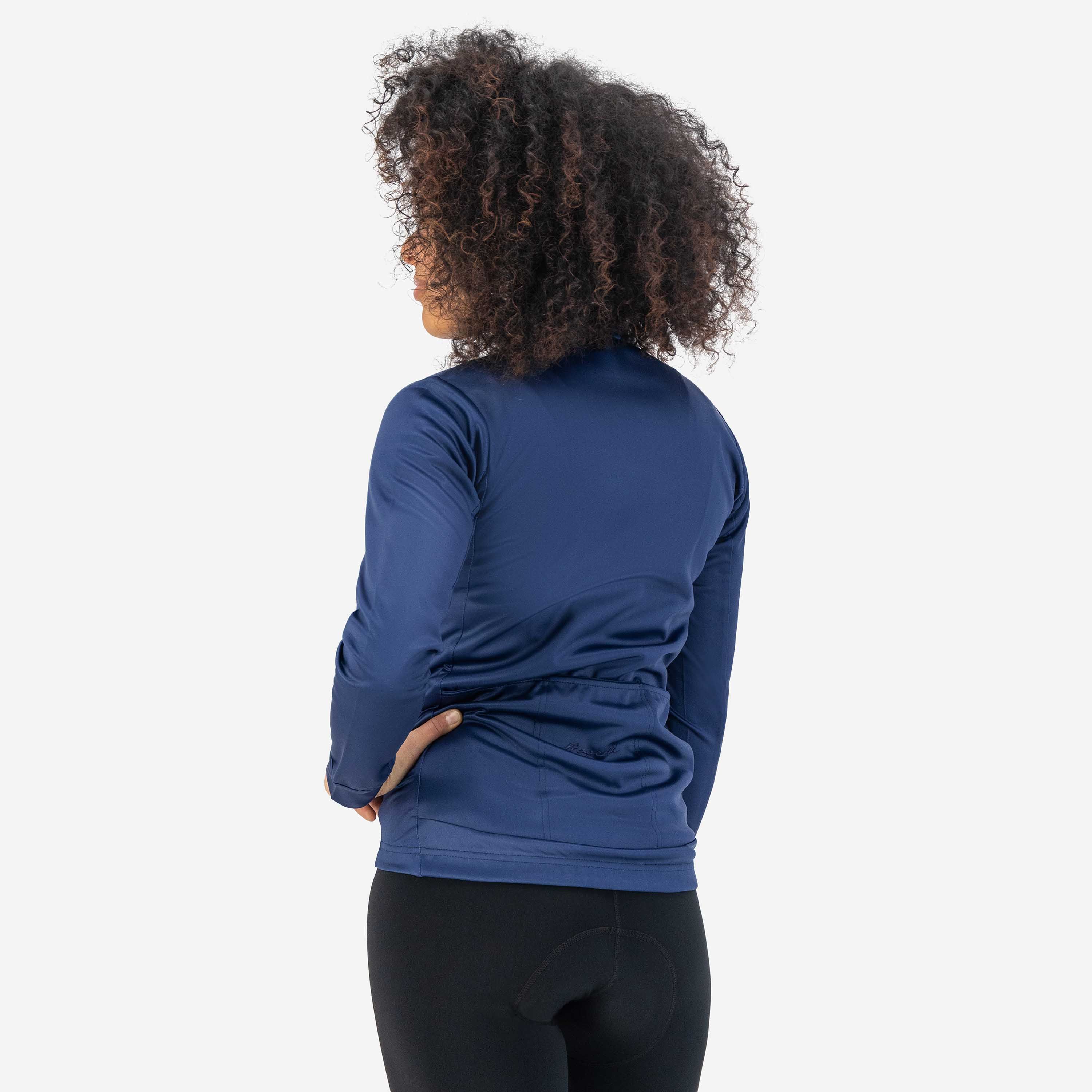 Rogelli Core Navy Damen Langarm-Radtrikot
