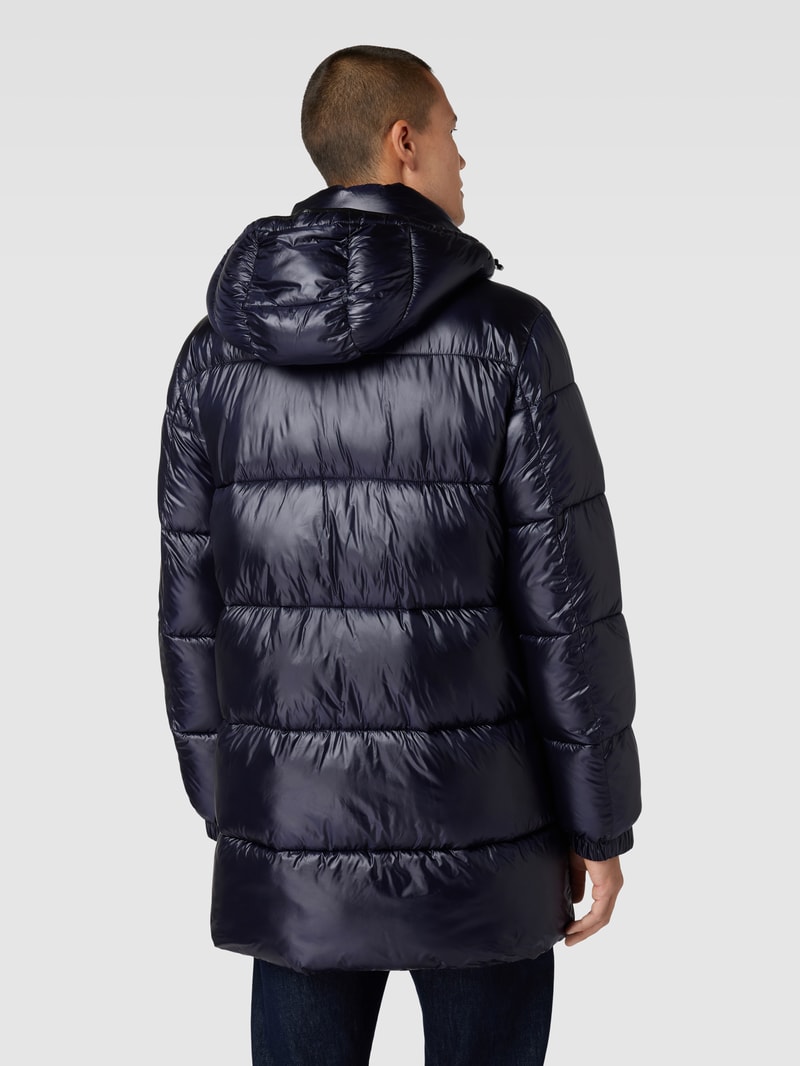 Steppjacke mit Kapuze Modell 'Castor' in marineblau