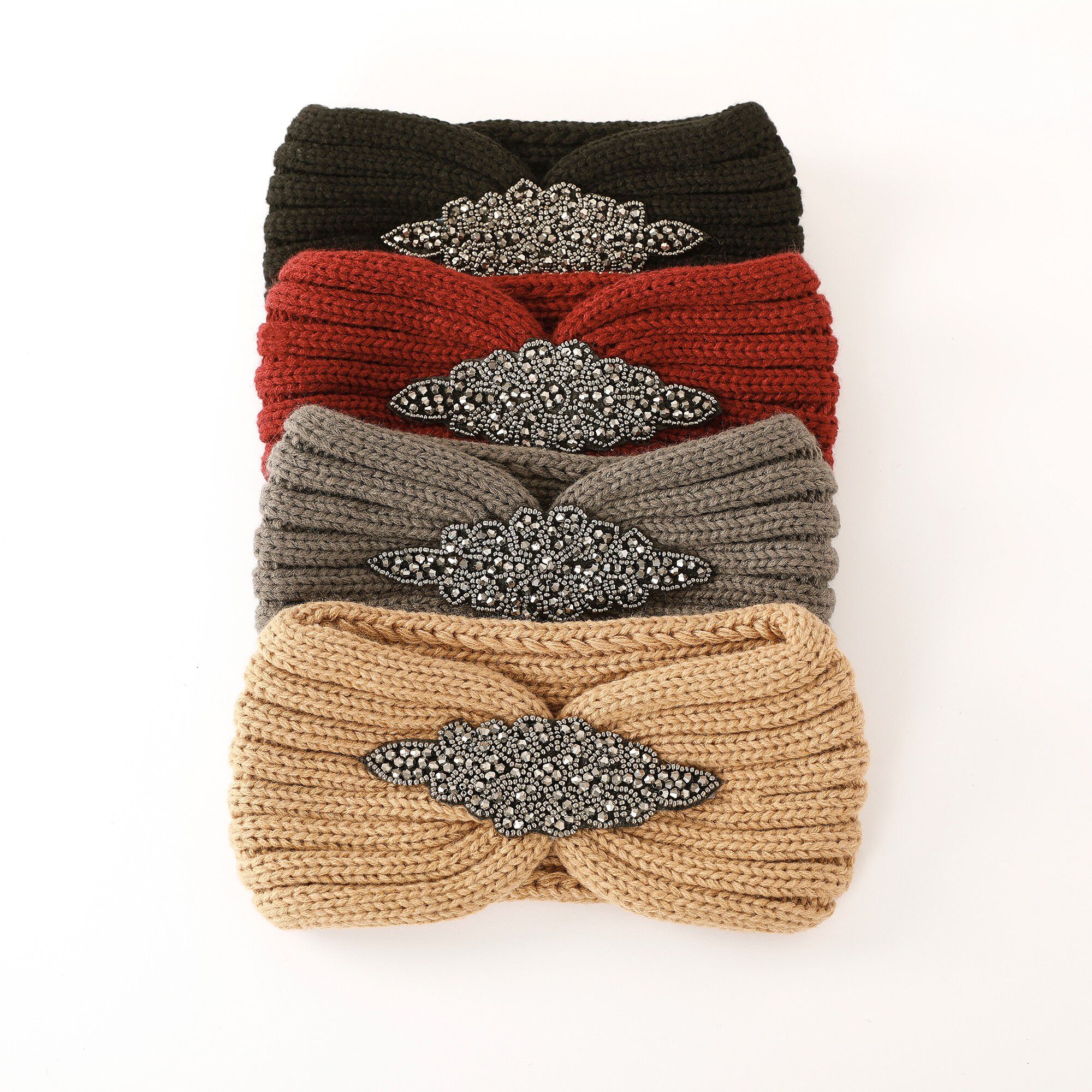 Headband en maille avec bijou