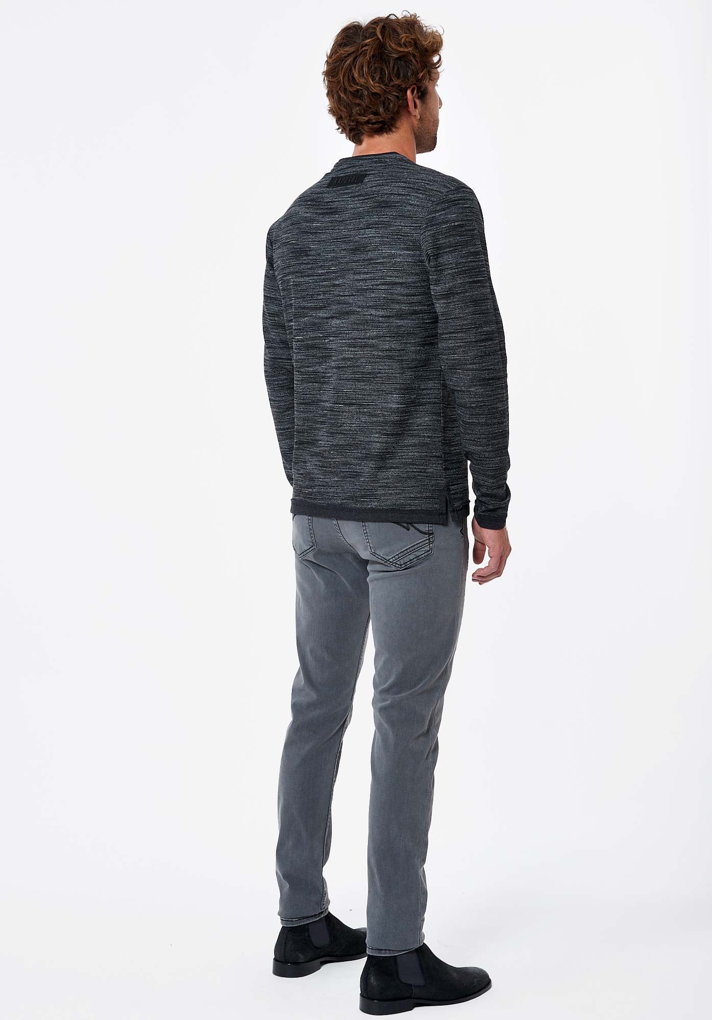 PAO    T-shirt gris chiné Homme