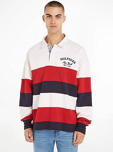 TOMMY HILFIGER Herren Rugby-Poloshirt STRIPE PREP langärmelig