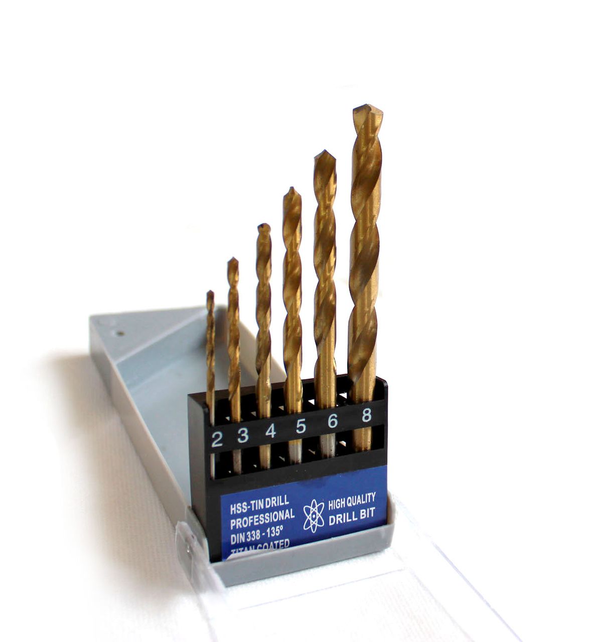 Vago-Tools Spiralbohrer HSS Set 6 tlg Set 2-8mm Metall TITAN