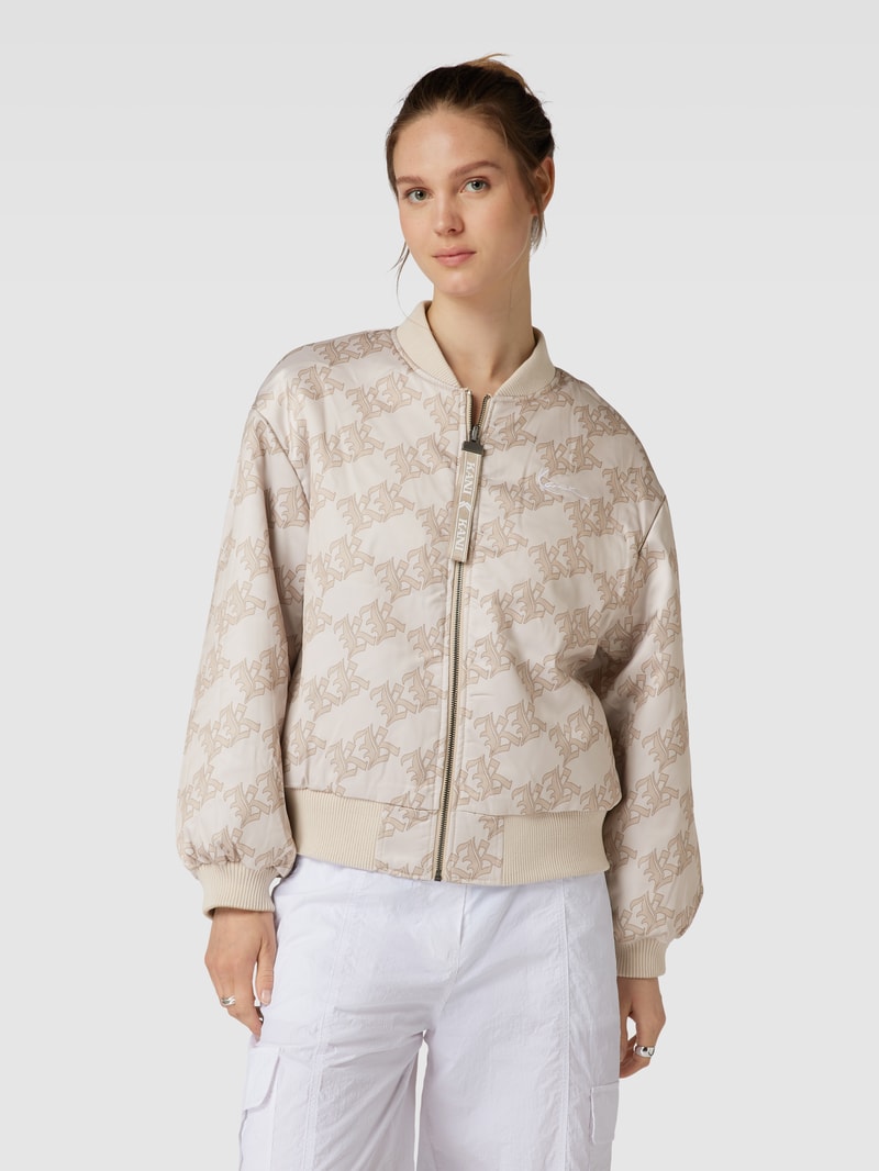 Jacke mit Label-Detail Modell 'Signature' in sand