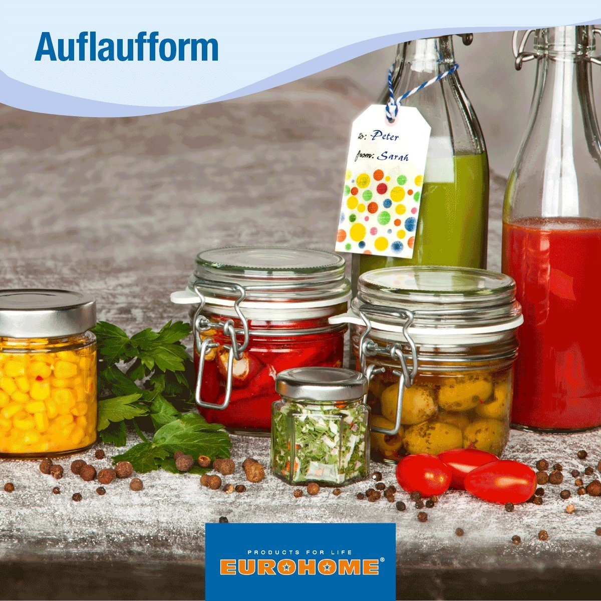 EUROHOME Auflaufform Ofenform hitzebeständig Kuchenform 35 cm mit Antihaftbeschichtung, Karbonstahl, Ofen Backform ofenfest rechteckig