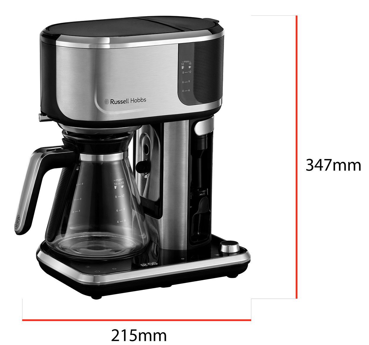 RUSSELL HOBBS Filterkaffeemaschine Attentiv 26230-56 Coffee Bar, 1,25l Kaffeekanne, Papierfilter 1x4