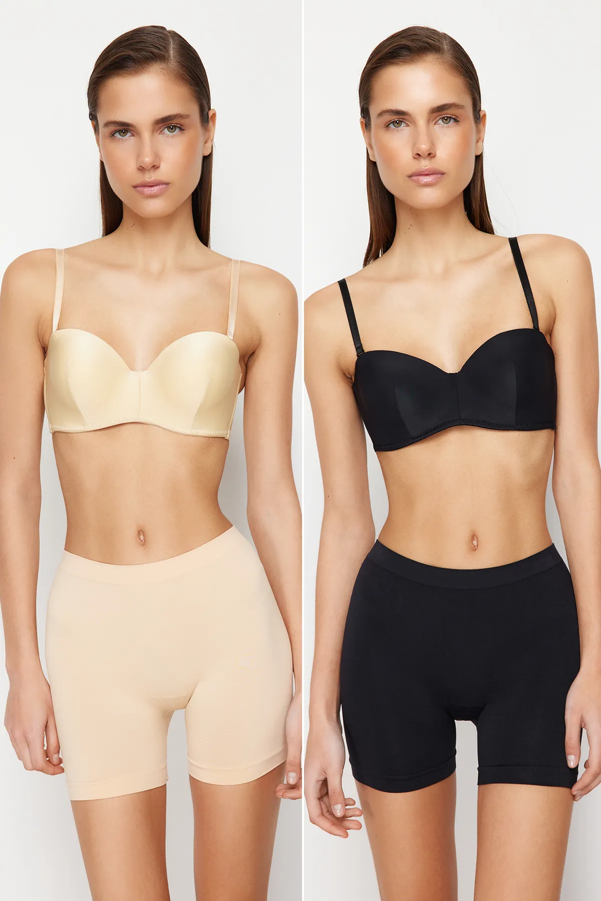 Trendyol Collection  Black-Skin 2er-Pack nahtlose/nahtlose Boxer-Strickhöschen THMSS24KU00032