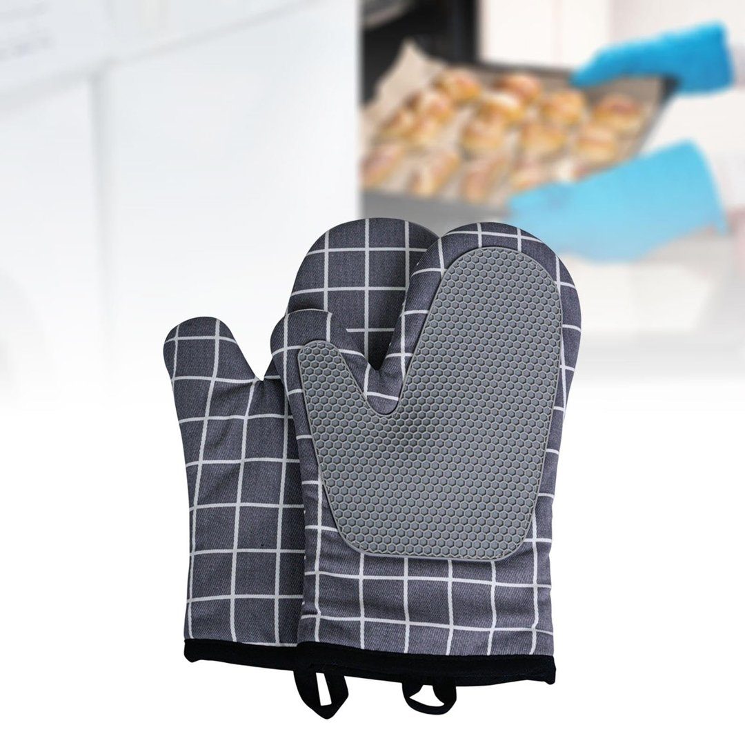 FIDDY Topfhandschuhe Küchenhandschuhe, Silikonofenhandschuhe mit Splicing, rutschfest, (hitzebeständige Topflappenhandschuhe, hitzebeständige), Ofenhandschuhe für Camping, Grillen, Backen.